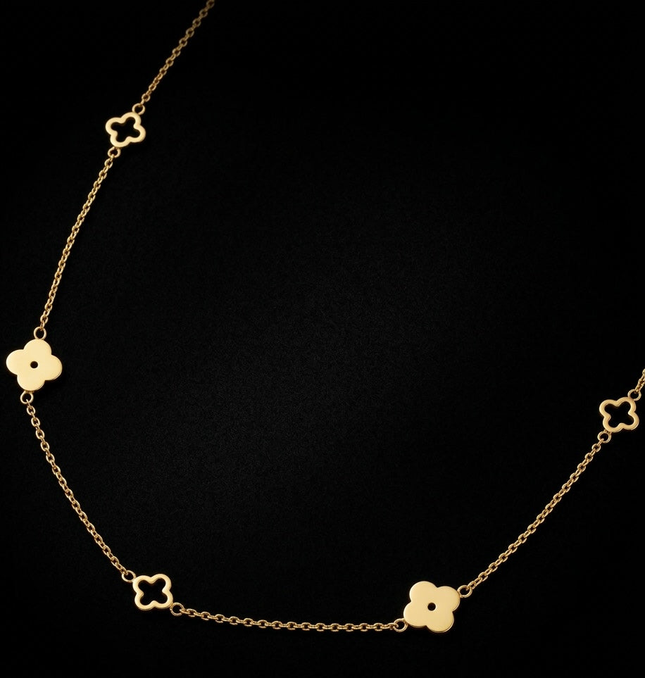 Golden Clover Station Necklace