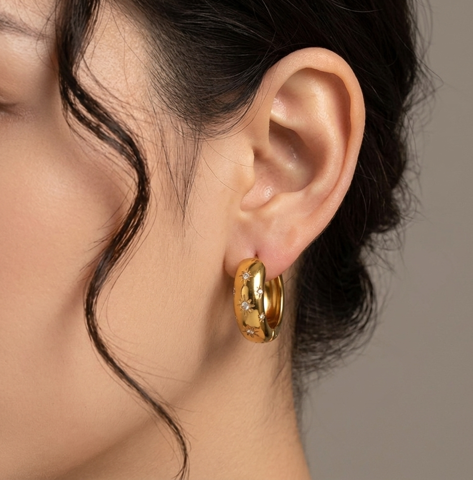 Celestial Gold Hoops