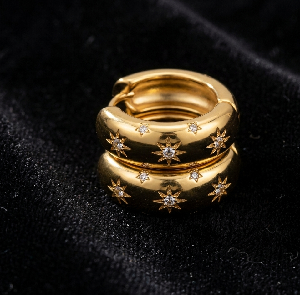 Celestial Gold Hoops