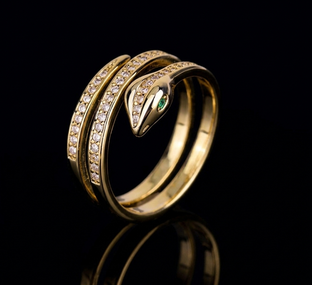 Emerald Serpentine Wrap Ring