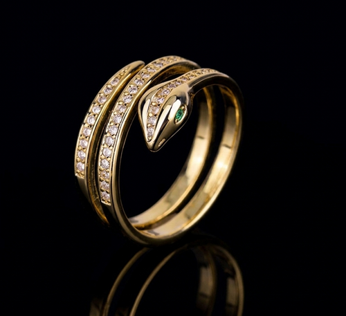 Emerald Serpentine Wrap Ring