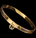 Signature Gold & Monogram Bangle