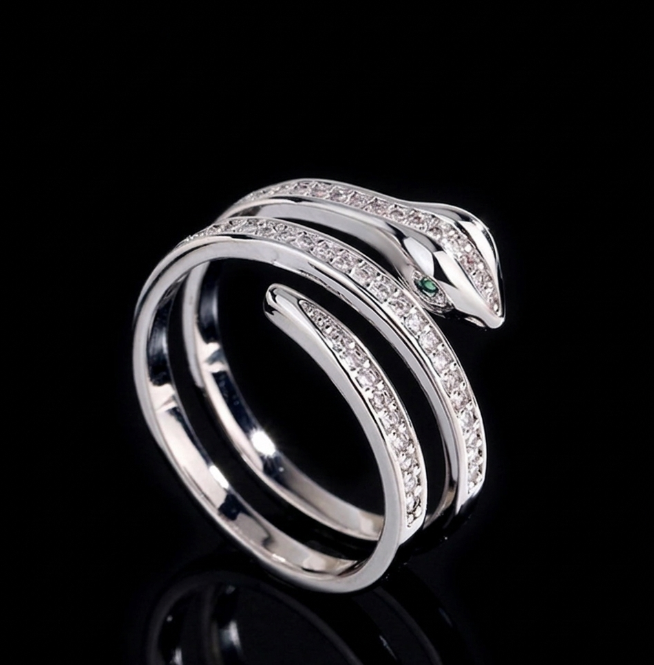 Emerald Serpentine Wrap Ring