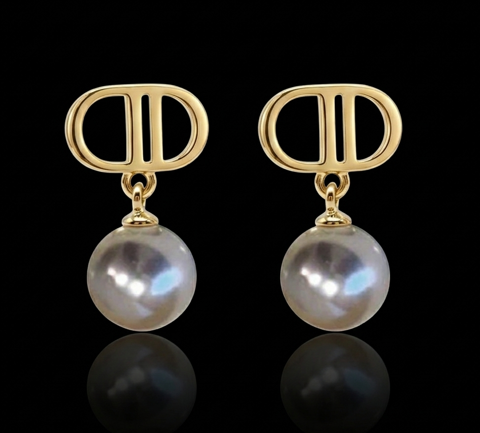 Elegant Gold and Pearl Drop Earrings