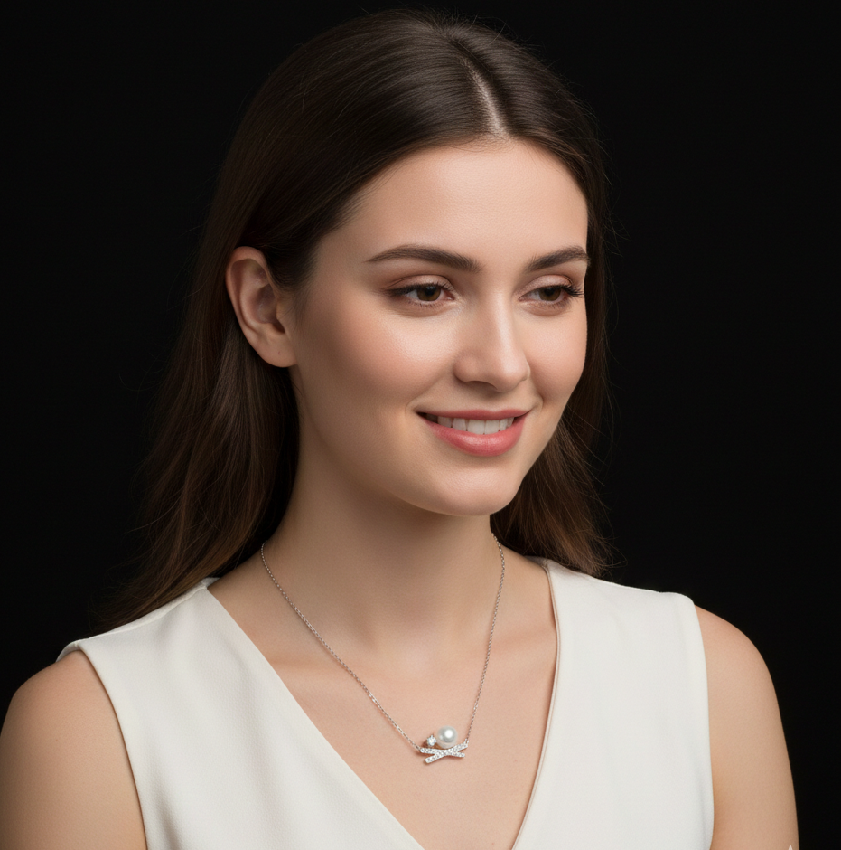 Luxe Pearl Ribbon Pendant