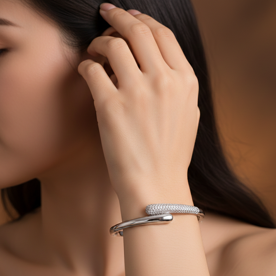 The Serpentine Pavé Bangle