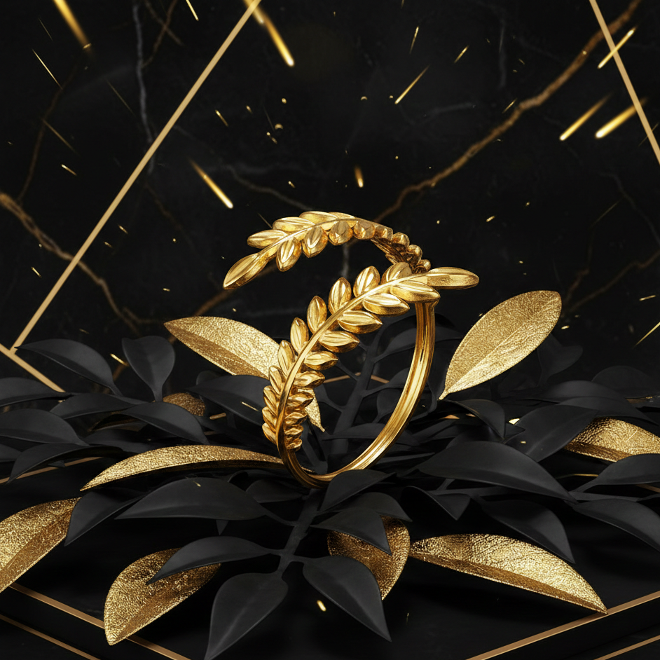 The Golden Laurel Wrap Ring