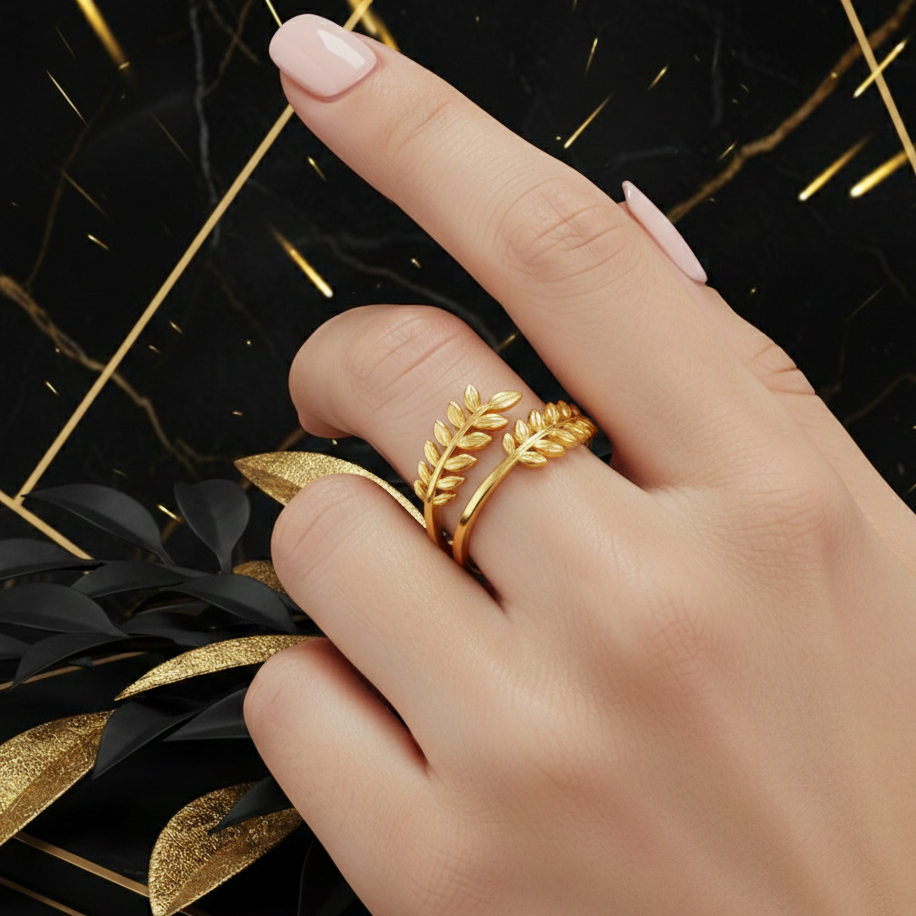 The Golden Laurel Wrap Ring