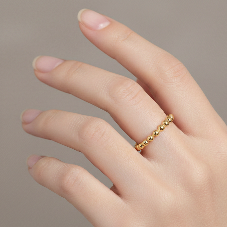 The Golden Sphere Eternity Band