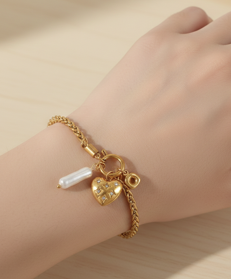 The Ethereal Heart & Pearl Braid Bracelet