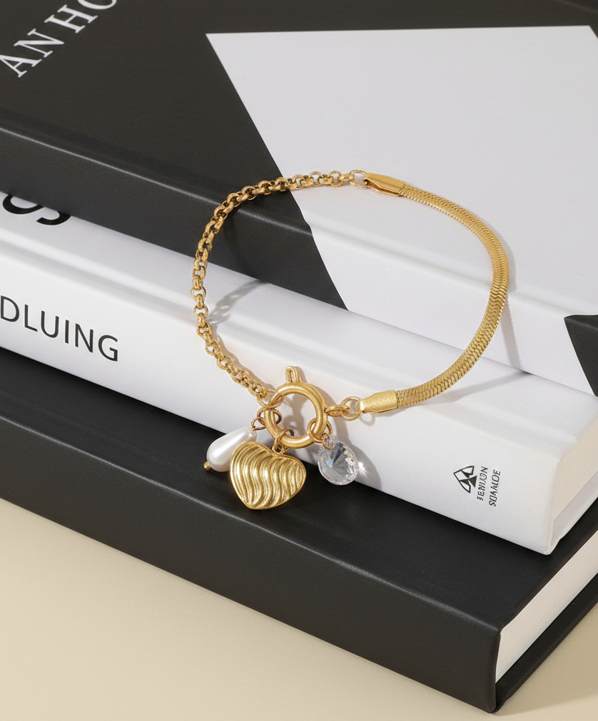 The Ethereal Heart & Pearl Braid Bracelet