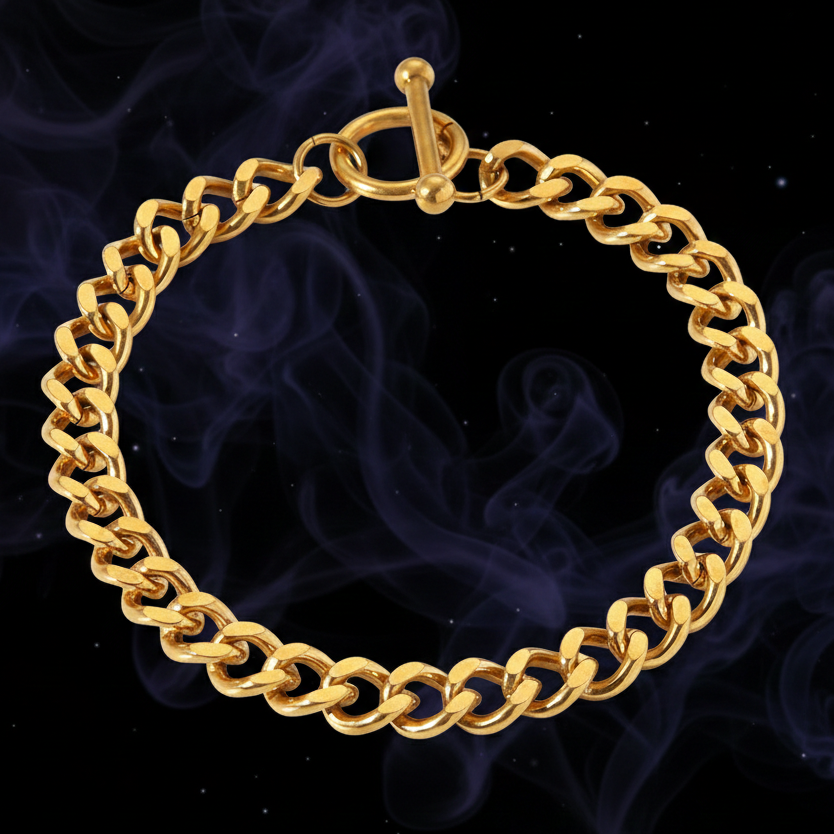 The Midnight Cuban: Bold Gold Toggle Bracelet