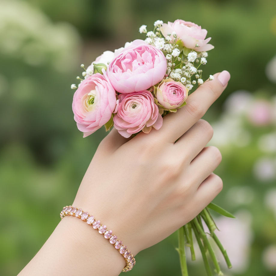 The Rose Petal Tennis Bracelet