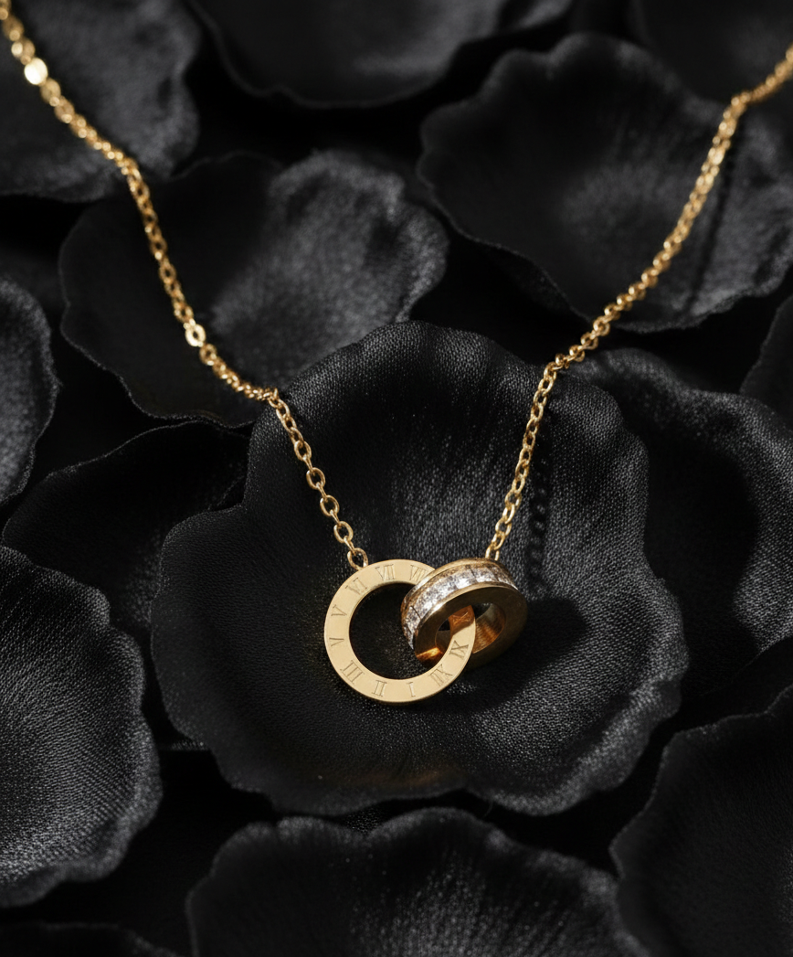 Eternal Roman Numeral Interlocking Necklace