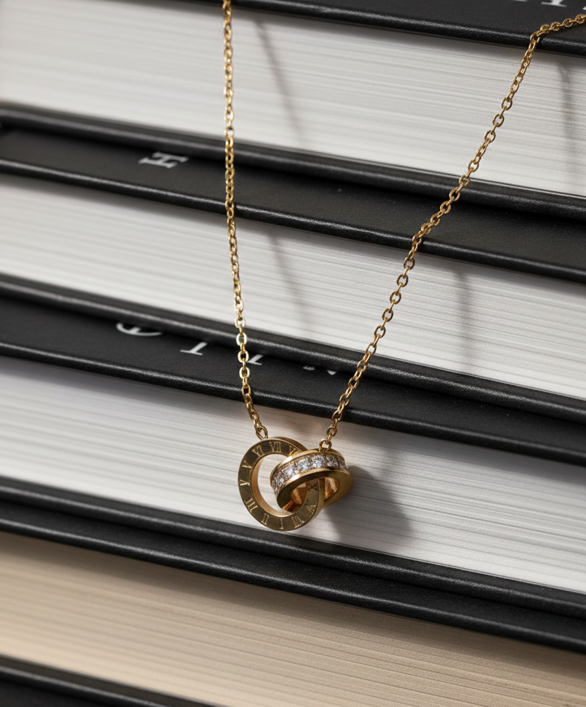 Eternal Roman Numeral Interlocking Necklace