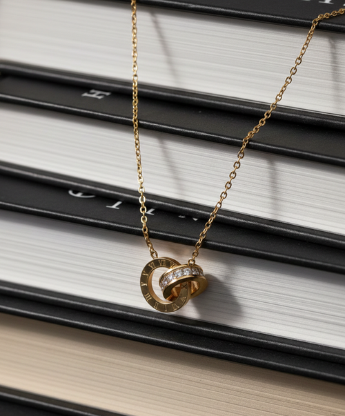Eternal Roman Numeral Interlocking Necklace
