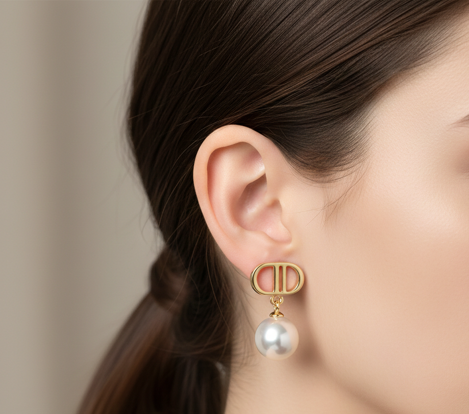 Elegant Gold and Pearl Drop Earrings