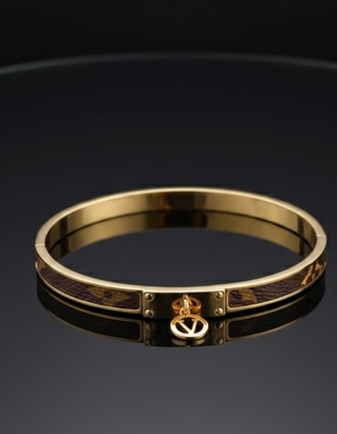 Signature Gold & Monogram Bangle