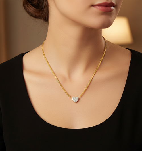 925 Radiant Love: The Pave Heart Necklace